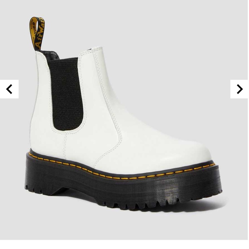 Dr. Martens White and Black Chelsea Boots